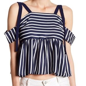 3/$25 3Hearts Stripe Off the Shoulder Peplum Top
